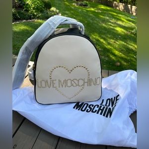 NWT LOVE MOSCHINO TWO TONE GROMMET HEART BACKPACK BAG